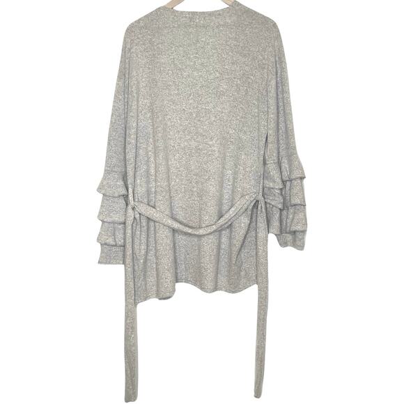 Simply Southern Gray Ruffle Sleeve Cardigan XXL EUC Cozy Comfy Preppy Lagenlook - Picture 6 of 11